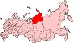 Location of Taymyr Dolgano-Nenets Autonomous Okrug