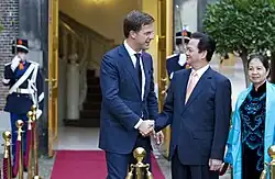 Prime Minister Mark Rutte and Prime Minister of Vietnam Nguyễn Tấn Dũng at the Binnenhof on 28 September 2011.