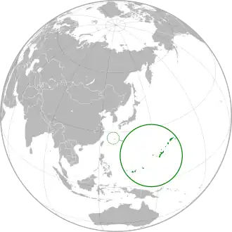 Location of the Ryukyu Islands in Asia