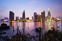 Bạch Đằng Quay on Saigon River viewed from Saigon River Park,Thủ Thiêm