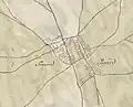 The map of Sárbogárd from the First Military Mapping Survey of Austria Empire