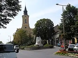 The historic main square of Sátoraljaújhely in the early 2000s
