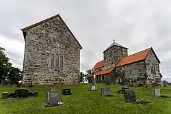 View of the two medieval churches in Granavollen