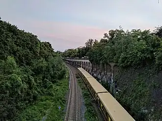 S-Bahn passing the park at Humboldthain.