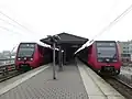 Two S-trains of the A-line at the station
