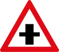 Crossroad ahead with priority