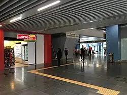 Retail outlet at the concourse level near Entrance B of the station
