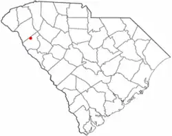 Location of Antreville, South Carolina