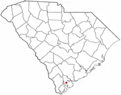 Location of Lady's Island, Beaufort, South Carolina
