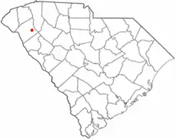 Location in Anderson County, South Carolina