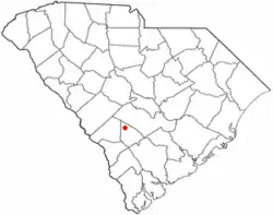 Location of Denmark, South Carolina