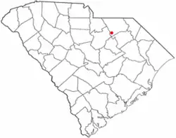 Location of McBee, South Carolina