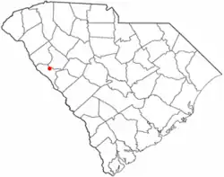 Location of Troy, South Carolina