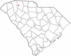 Location of Wellford, South Carolina