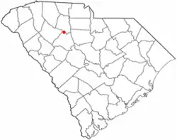 Location of Whitmire, South Carolina