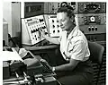Ethel Marden at the control console of SEAC in 1959