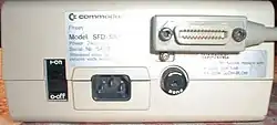 Rear of Commodore SFD 1001 floppy disk drive with IEEE&nbsp;488 port