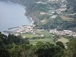 The municipal seat of the municipality of Povoação located along the lombas of the Povoação crater