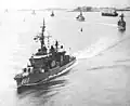 Hamburg (3rd ship) coming into Boston Harbor in 1969.