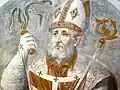 Fresco depicting St. Ambrose in the old church of Sacconago
