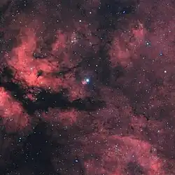 Amateur image of Sadr (center star) surrounded by IC 1318