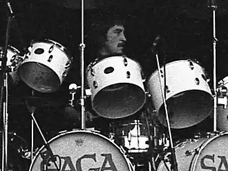 Negus performing with Saga in 1981