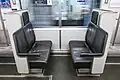 Leather-covered transverse seating