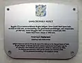 Commemorative plaque mentioning the collection