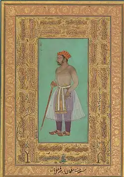 Mughal-period portrait of a noble with sword and turban