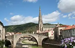 The bridge and church in Saint-Affrique