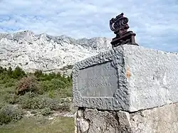 A stone commemorating the "Jubilee of 1851. The grateful parish of St Antonin"