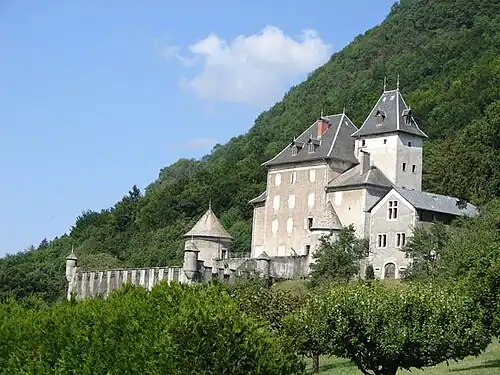 The Beauregard Castle, which looms over the village