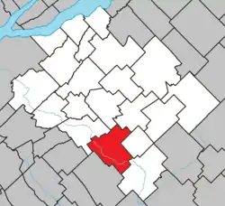 Location within Bellechasse RCM.