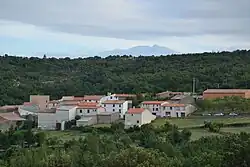 The village of Saint-Martin-de-Fenouillet, with the Canigó in the background