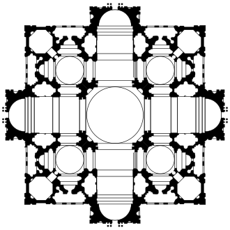 Bramante's plan for St Peter's Basilica, 1503–06