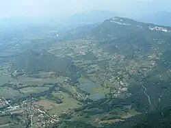 Saint-Jean-de-Chevelu seen from the nearby mountainside