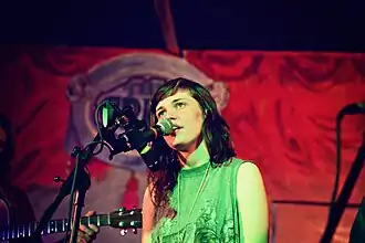 Jones performing with Saintseneca in 2014.