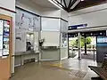 Inside the station building.