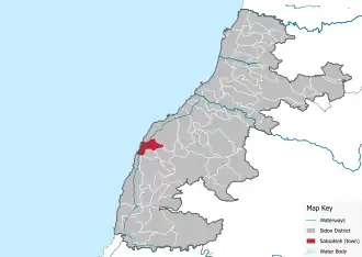 Map of Saksakieh within Sidon District