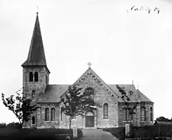 Saleby Church, built in 1893-1894 in Romanesque style. Parish (socken) Saleby Province (landskap) Västergötland Municipality (kommun) Lidköping