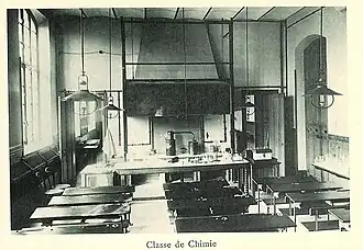 The chemistry classroom.