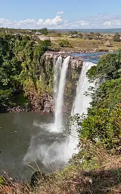 A high waterfall