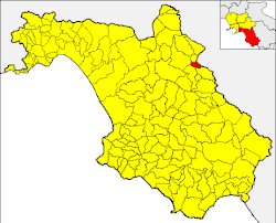 Salvitelle within the Province of Salerno