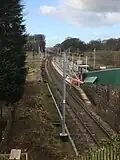 Electrification masts being erected