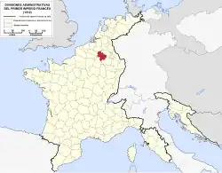 Location of Sambre-et-Meuse in France (1812)