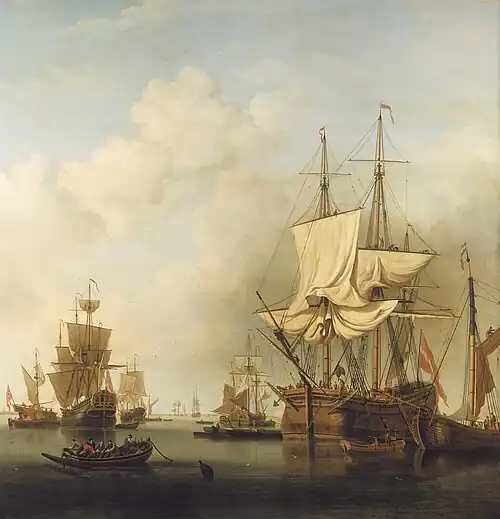 A Danish Timber Bark Getting Under Way, 1736