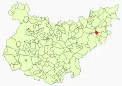 location of Santi-Spíritus in the province of Badajoz