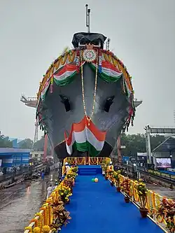 Sandhayak during its launch ceremony.