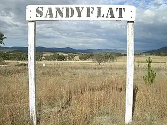 Sandy Flat rail siding sign
