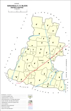 Location of Sanjhauli